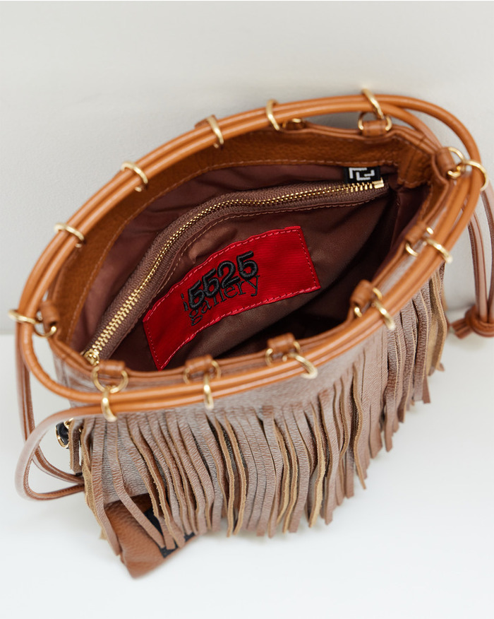 LEATHER FRINGE POUCH 詳細画像 BROWN 4