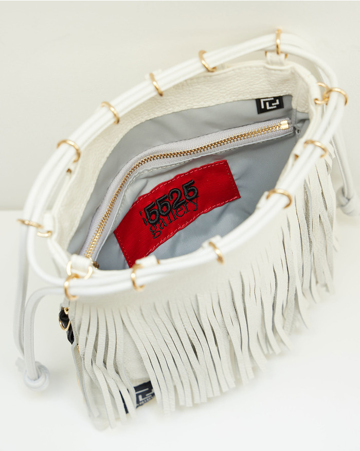 LEATHER FRINGE POUCH 詳細画像 WHITE 4
