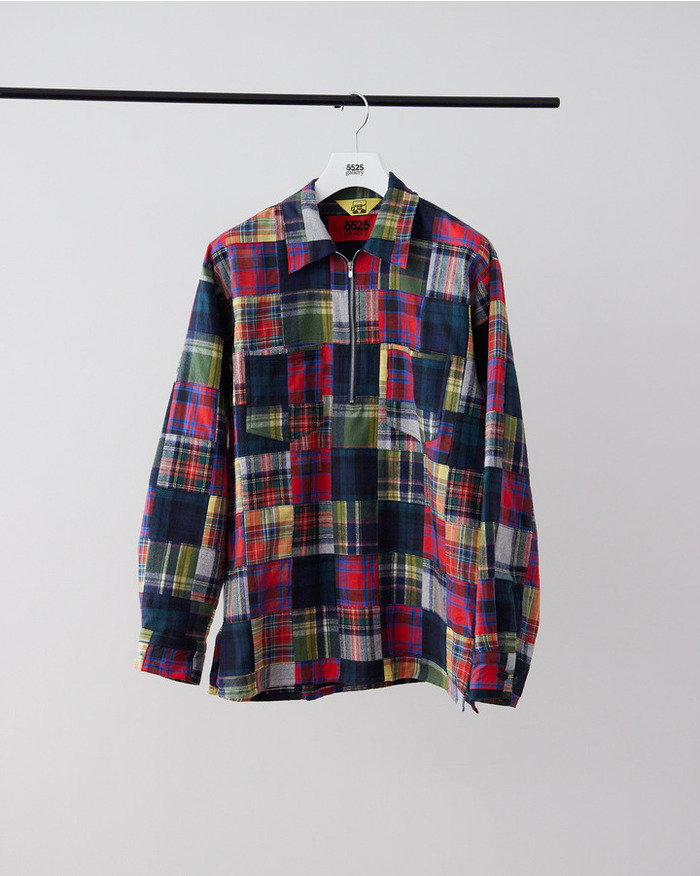PATCHWORK PULL OVER SHIRT
